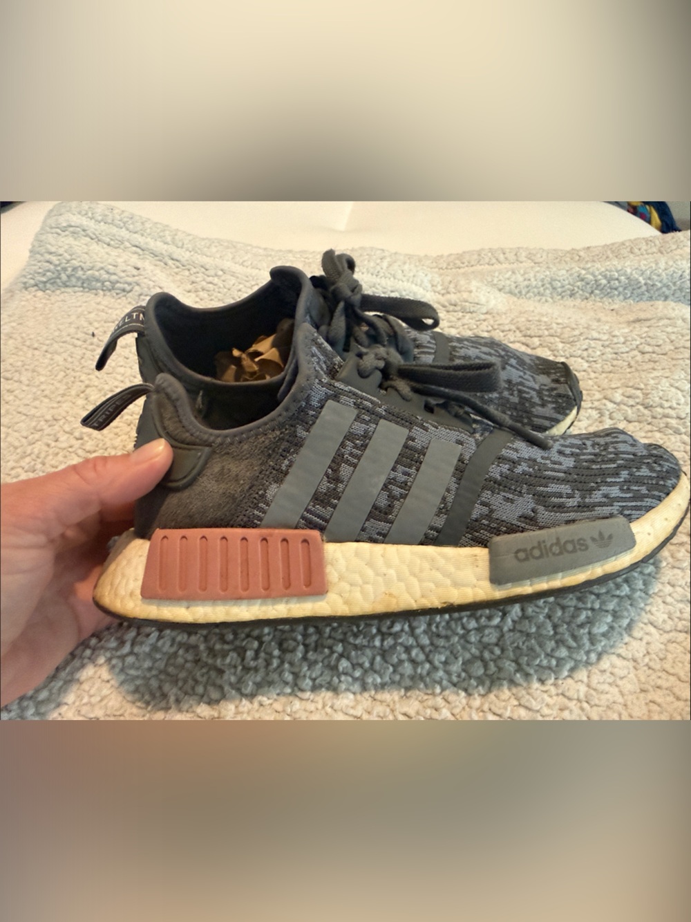 adidas Women’s Gray and Rust NMD_R1 Athletic Sneakers